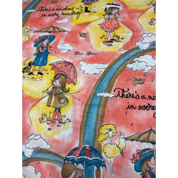 Roth Greeting Card Fabric Theres A Rainbow in Every Raindrop Kids & Umbrellas Pr - Picture 2 of 8